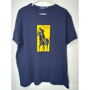 Polo Ralph Lauren Men's Big Pony T-Shirt Classic‎ Fit Navy Blue - Large